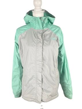 The North Face Resolve Mint Green & Light Gray Hooded Windbreaker, L, Gorpcore